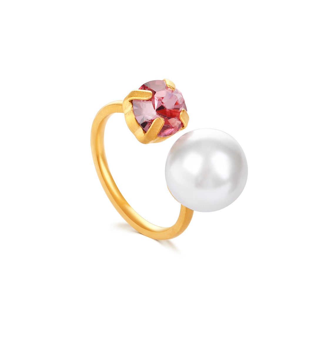 Ring Pearl Pink Cryst