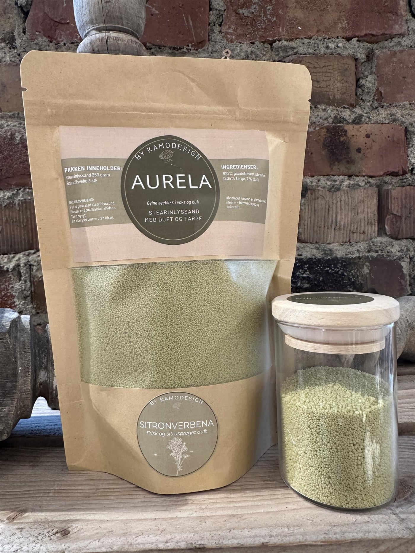 Aurela stearinlyssand Sitronverbena